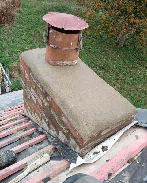 Concrete brick built chimney